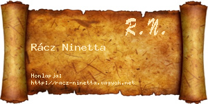 Rácz Ninetta névjegykártya