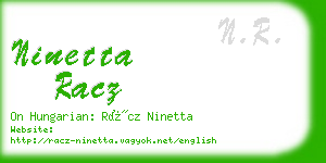 ninetta racz business card